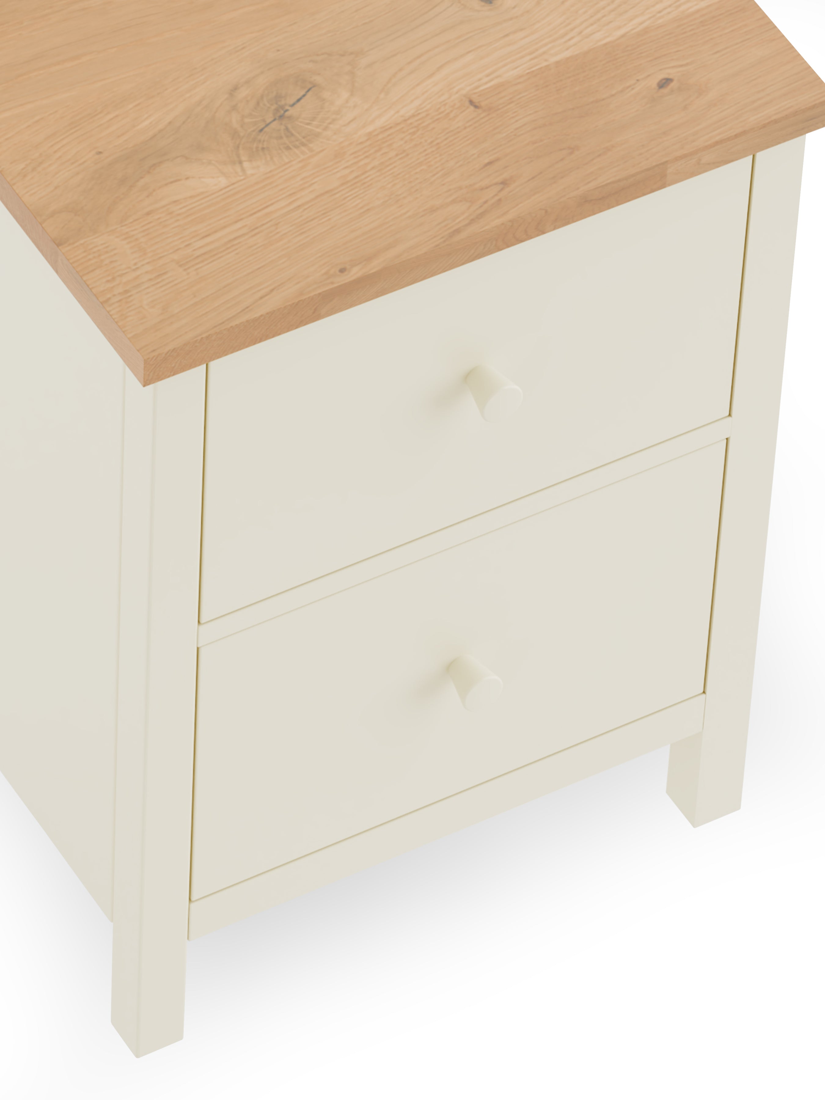 Osborne Solid Oak Wood Ivory Bedside Table | 1 Drawer